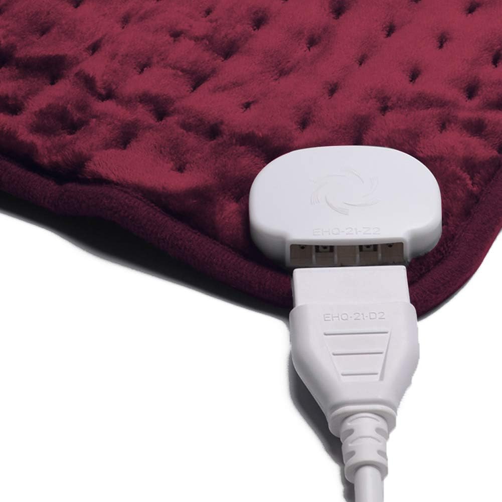 Ambershine 17''x33'' XXXL King Size Heating Pad with 12 Temperature Settings & 4 Auto-Off Countdown Timers, Pain Relief for Back/Neck/Shoulders/Abdomen/Legs, Christmas Gifts for mom dad(Red)