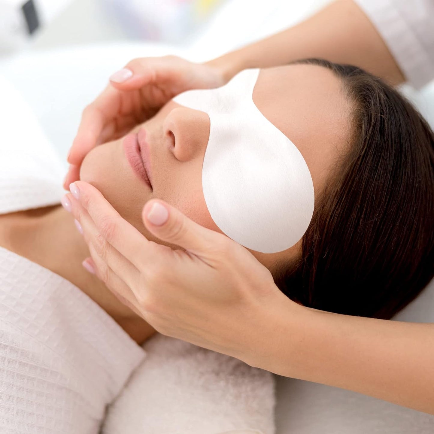 100 Sheets Disposable Non Woven Eye Care, Cotton Paper Facial Eye Pads Spa, DIY Clear Eye Mask Paper Beauty Sheets for Skincare Spa Wrap Moisture Retention