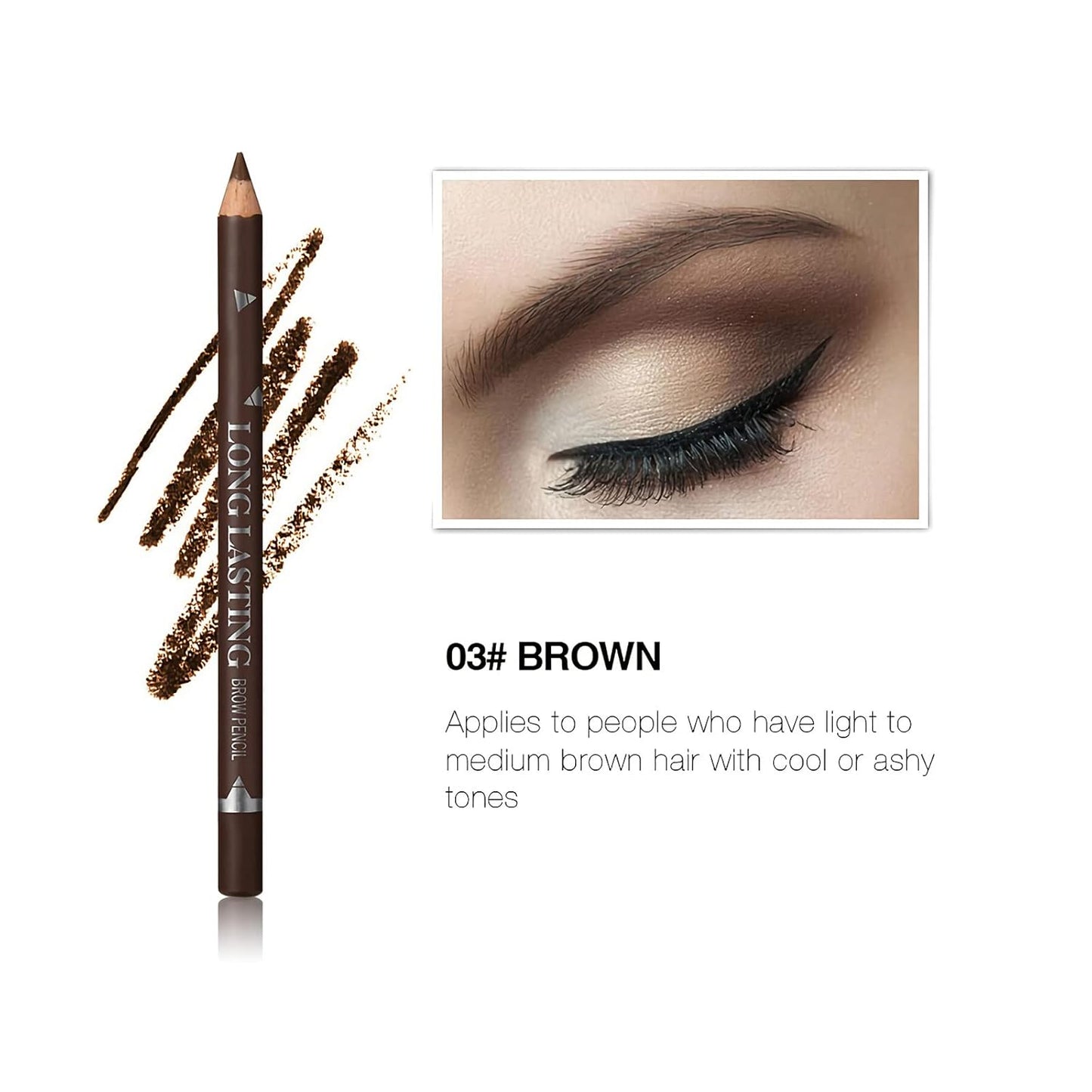 12 Pcs Brown Eyebrow Pencil Eyeliner Makeup,Soft Textured,Easy to Color,Long Lasting,Waterproof Eyebrow Pen for Fills in Sparse Areas and Gaps,Create a Natural Eye Brow