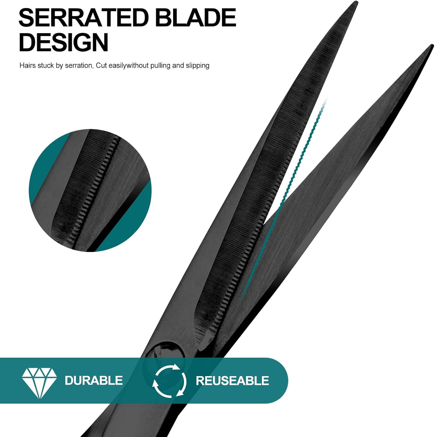 Professional beard scissors, 4.9-inch (black) small pointed stainless steel hairdressing scissors, Moustache Trimming,suitable for personal care and beauty of both men and women