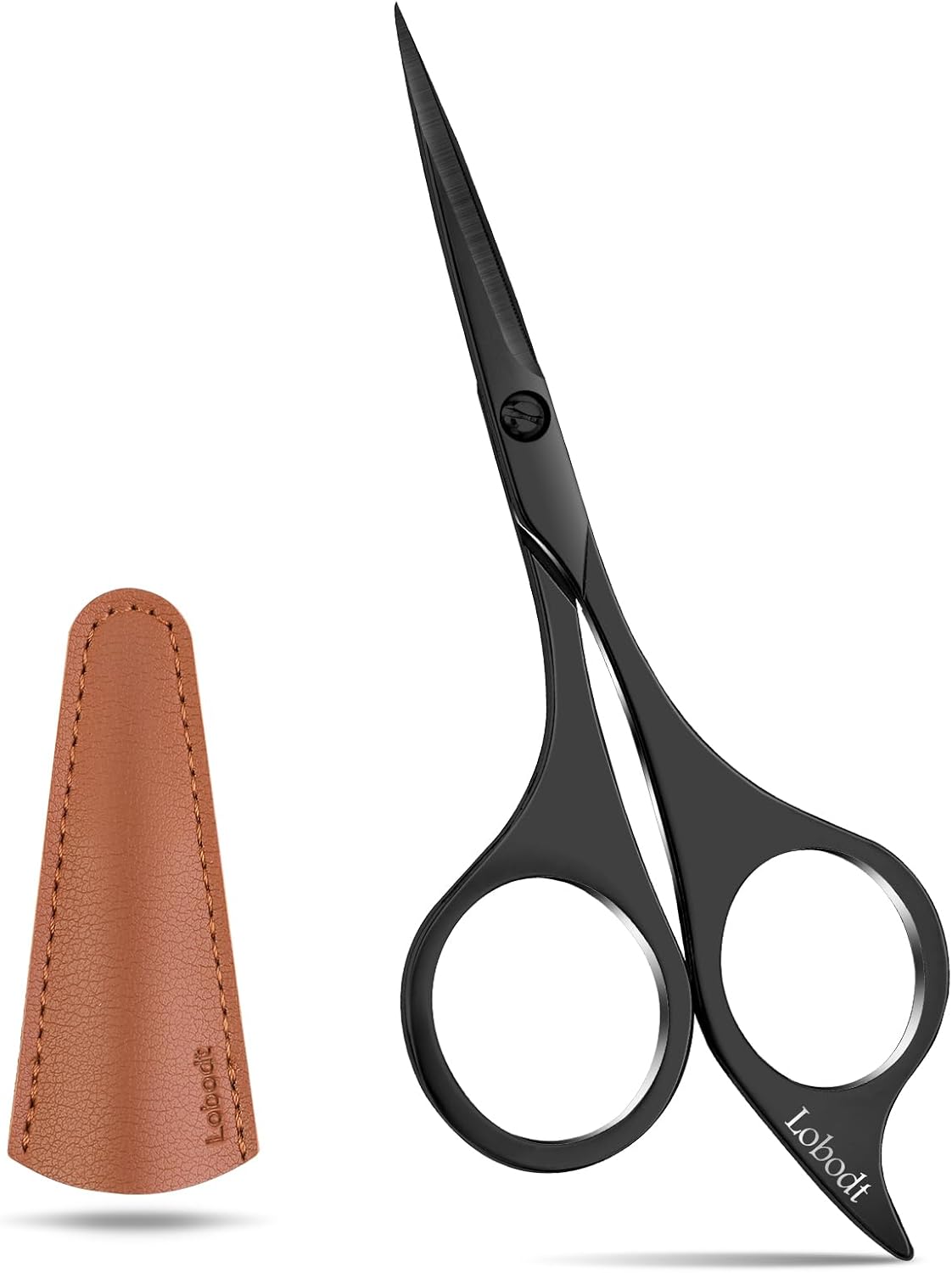 Professional beard scissors, 4.9-inch (black) small pointed stainless steel hairdressing scissors, Moustache Trimming,suitable for personal care and beauty of both men and women