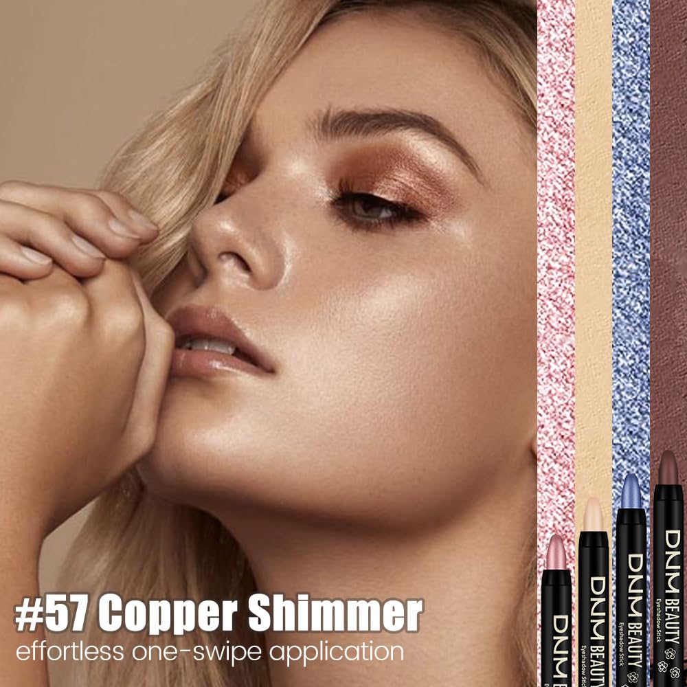 Kaely Cream Eye Shadow Sticks, Copper Shimmer Eyeliner Pencil Eyeshadow Palette Makeup, Eye Highlighter Brightener Stick for Older Women Waterproof Pigmented, sombras para ojos, New-57