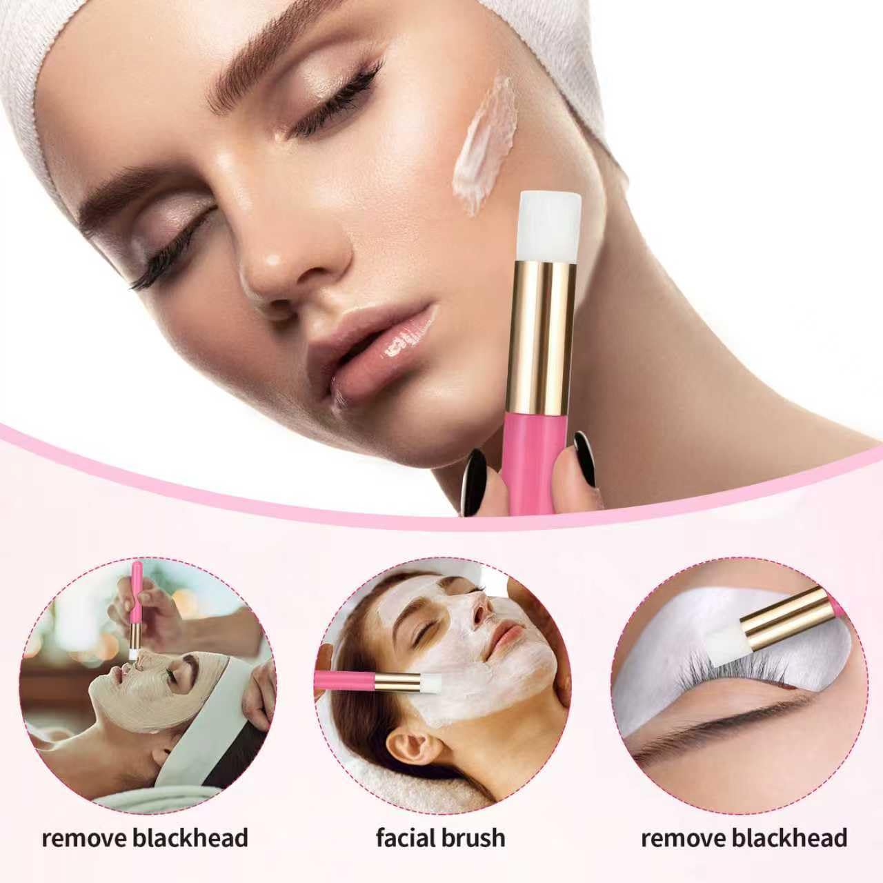 100 Pcs Lash Shampoo Bottle Brushes Set 20 Empty Foam Pump Dispensers 20 Label Stickers 20 Mascara Wands Tubes 20 Cleansing Brush 20 Bag for Eyelash Extensions Aftercare(Red Rose)