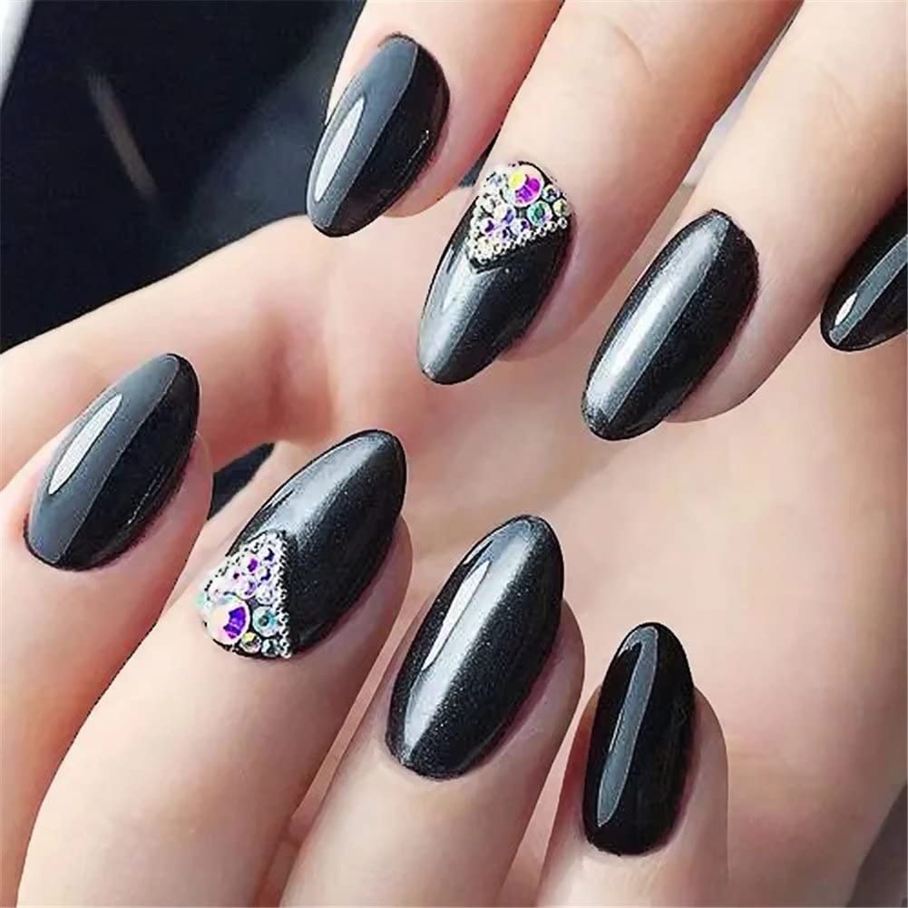 1000 Pieces SS20 5mm Flatback Rhinestones Clear Glass Round Gems Crystals for Nail Art DIY Crafts Clothes Shoes Bags (Black)