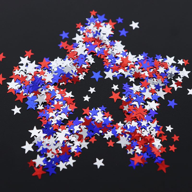 12 Grids Independence Day Nail Sequins,3D Holographic Nails Glitter Laser Star Nail Shining Flakes for Fourth of July Five-Pointed Star Mixed Sequins for America Patriotic Face Makeup Nail Decoration