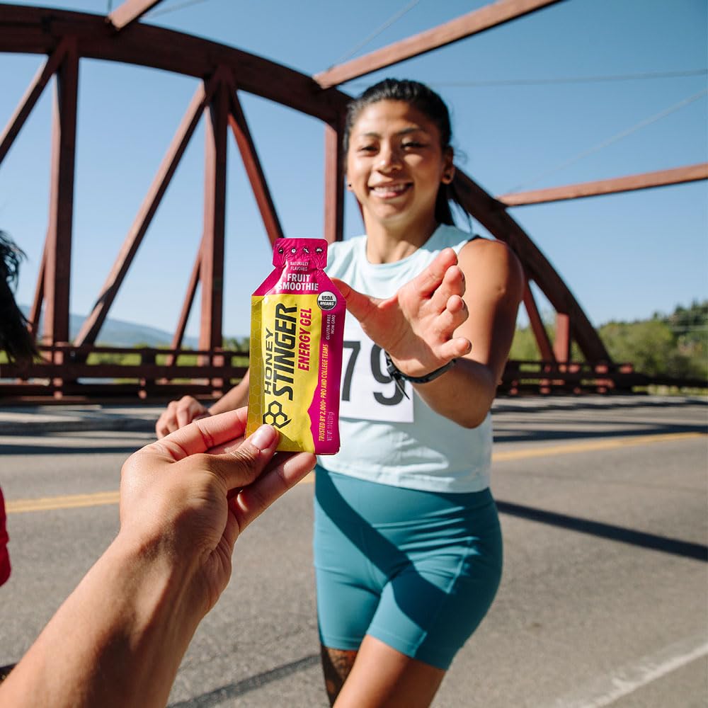 Honey Stinger Organic Fruit Smoothie Energy Gel, Gluten Free & Caffeine Free, for Exercise, Running and Performance, Sports Nutrition for Home & Gym, Pre & Mid Workout, 24 Pack, 26.4 Ounce