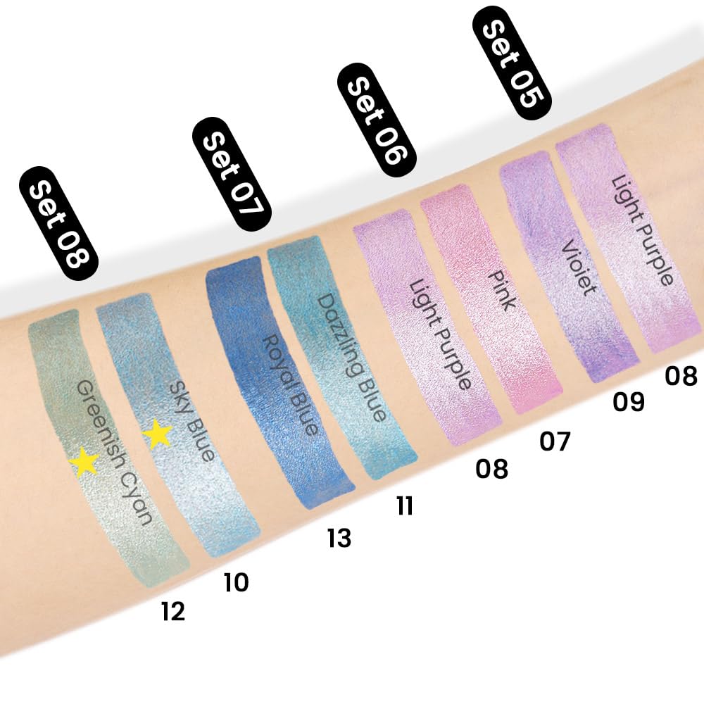 Kaely 2Pcs Cream Eyeshadow Stick Set for Eyes,Sky Blue & Greenish Cyan Shimmer Pen,Eye Brightener Halloween Makeup,sombras para ojos,Smooth Eye Shadow Highlighter Crayon Pencil Waterproof,10+12