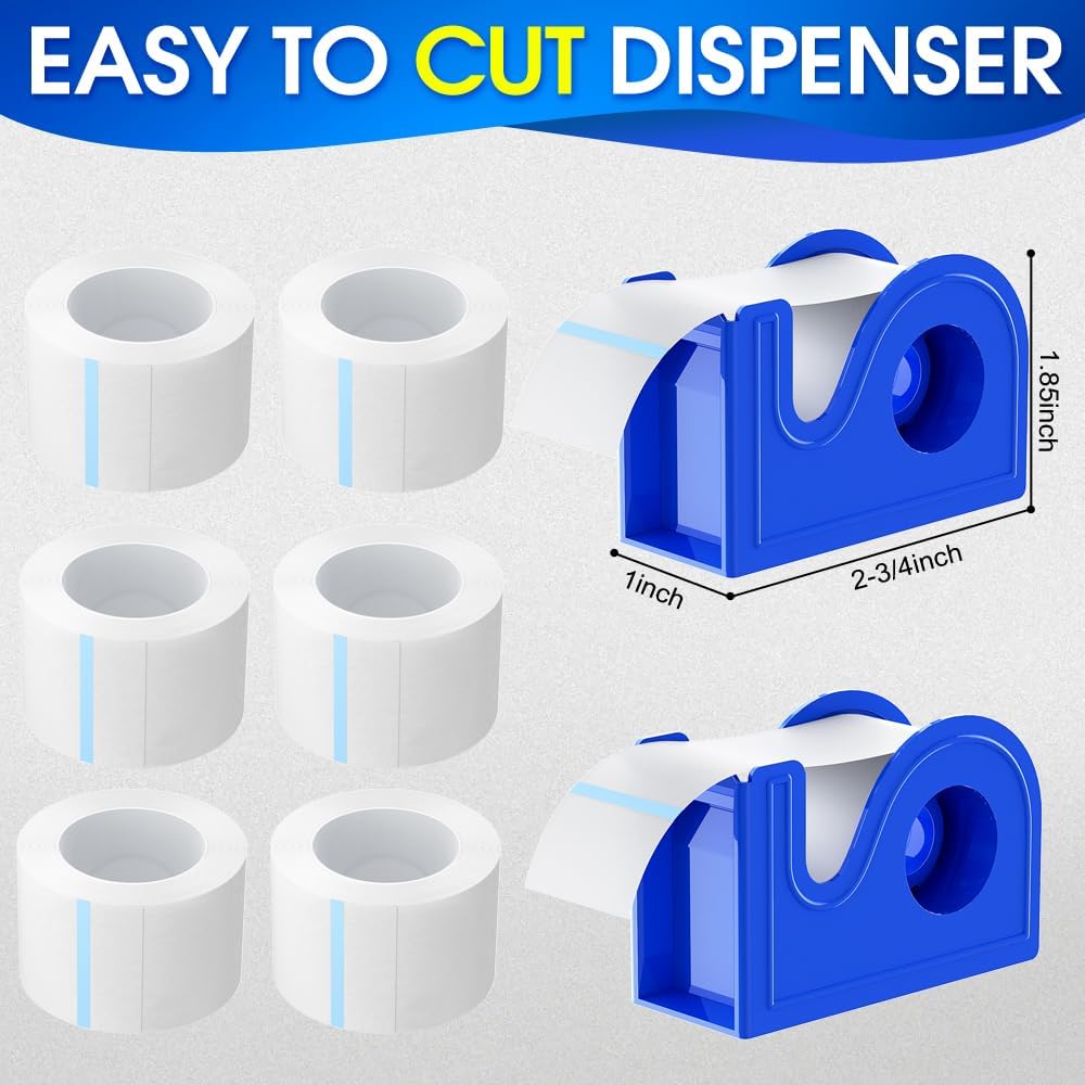 2 Rolls Surgical Medical Tape with Dispenser 2 Each, 1 Inch X 10 Yard Paper Tape Medical, Wound First Aid Tape, meedical Tape White, NonSterile