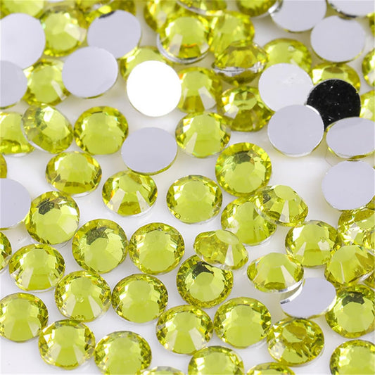 1000 Pieces SS20 5mm Flatback Rhinestones Clear Glass Round Gems Crystals for Nail Art DIY Crafts Clothes Shoes Bags (Citrine)