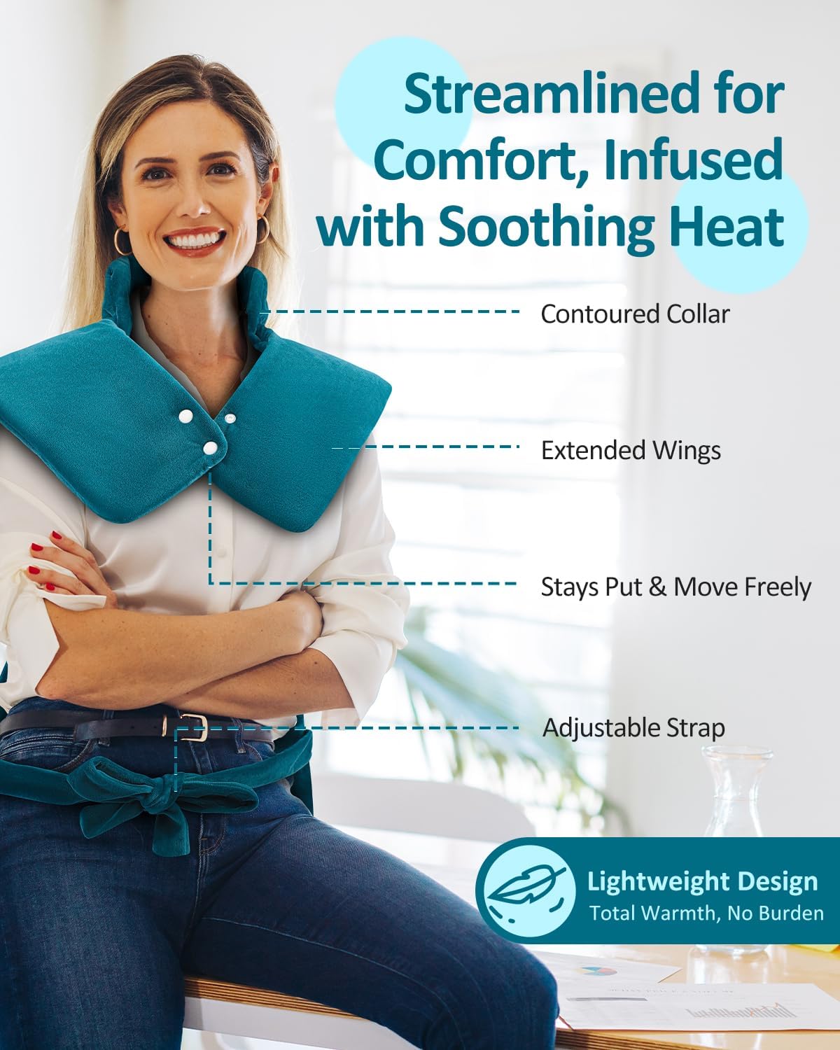 Heating Pad for Neck Shoulders Back Pain Relief, Electric Extra Large Heated Wrap for Full Body Relax, Dry/Moist Heat Pad, Christmas Birthday Gifts for Women Mom Grandma, Stocking Stuffers for Adults