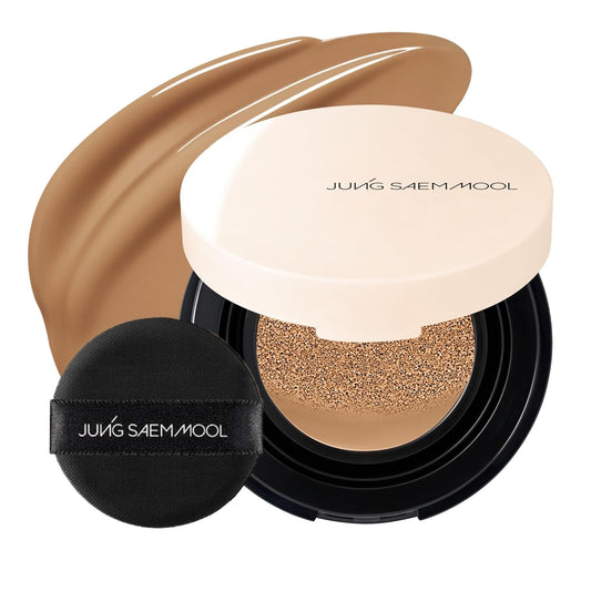 JUNG SAEM MOOL Essential Skin Nuder Cushion Mini 30N Amber 0.17 Fl Oz, Natural Radiant Finish Cushion Foundation with Buildable Coverage, Lightweight Texture, Korean Foundation Makeup