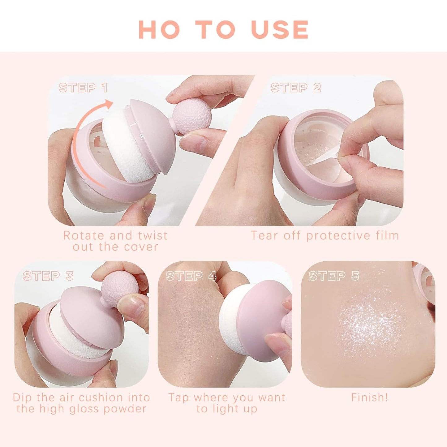 Highlighter Makeup Powder, Body Shimmer Sparkle Face Highlighter Powder ball, High Gloss Shiny Illuminator Cosmetic for Christmas Party Rave, Multi-Use Diamond Glitter Makeup Gift for Women01#