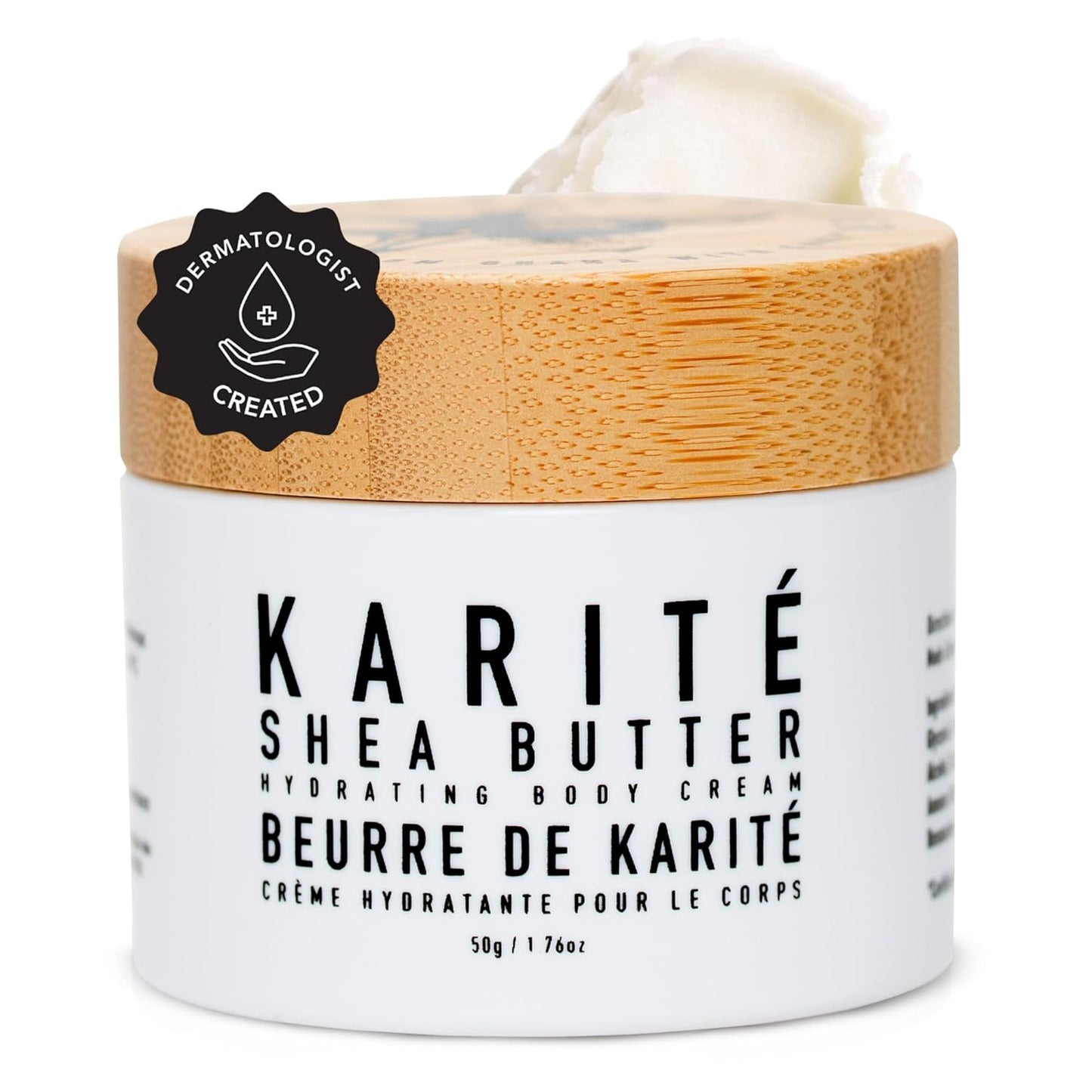 Karité Crème Corps Mini Shea Butter Body Cream | Hydrating Moisturizer for Dry & Sensitive Skin | Dermatologist-Formulated and Approved | Cruelty-free & Hypoallergenic for all Skin Types - 1.7fl oz