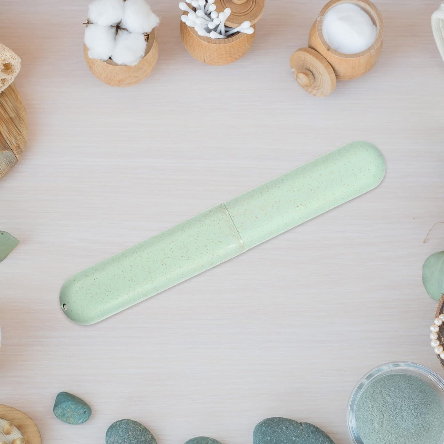 VOCOSTE 2pcs, Traveling Toothbrush Holders Case, PP Toothbrush Case for Travel Business, Green, 8.07''x1.22''x0.83''