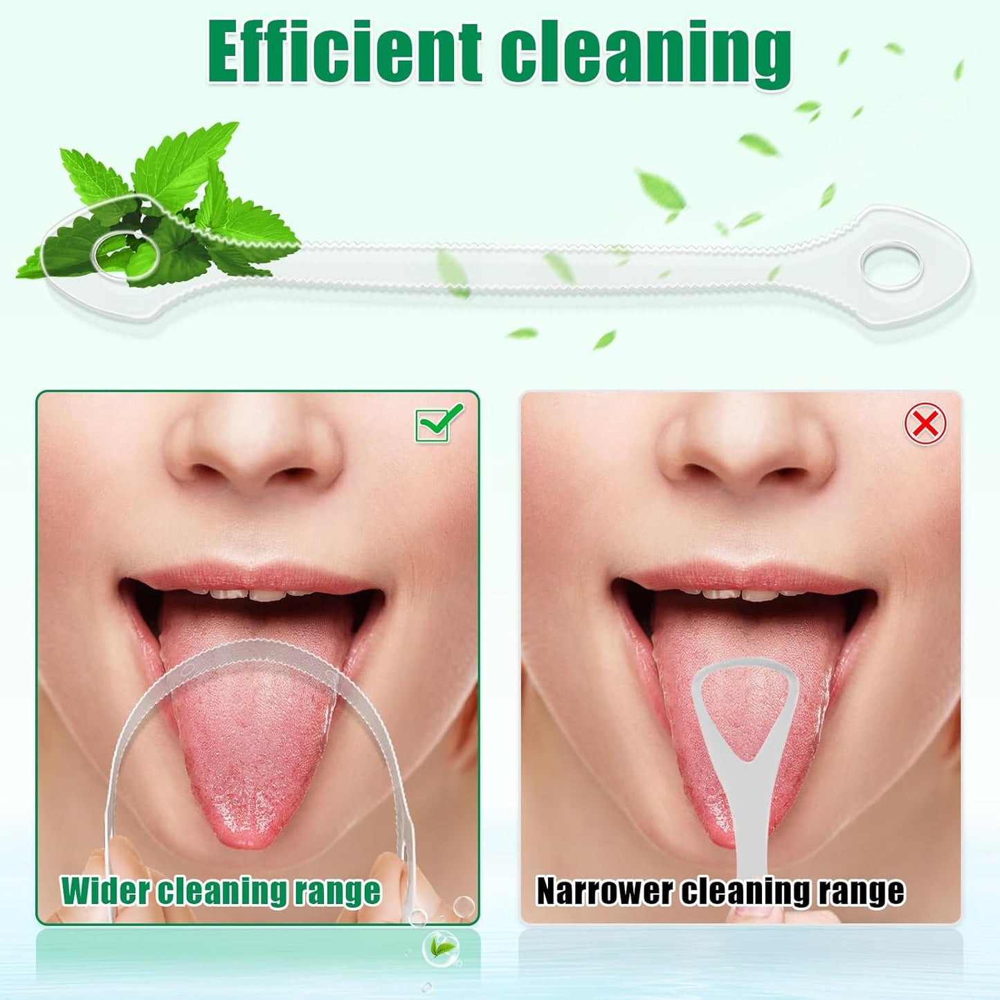 100 Count Disposable Tongue Scraper, Plastic Tongue Cleaner for Adults and Kids, Tongue Scrubber for Oral Care, Promote Fresh Breath