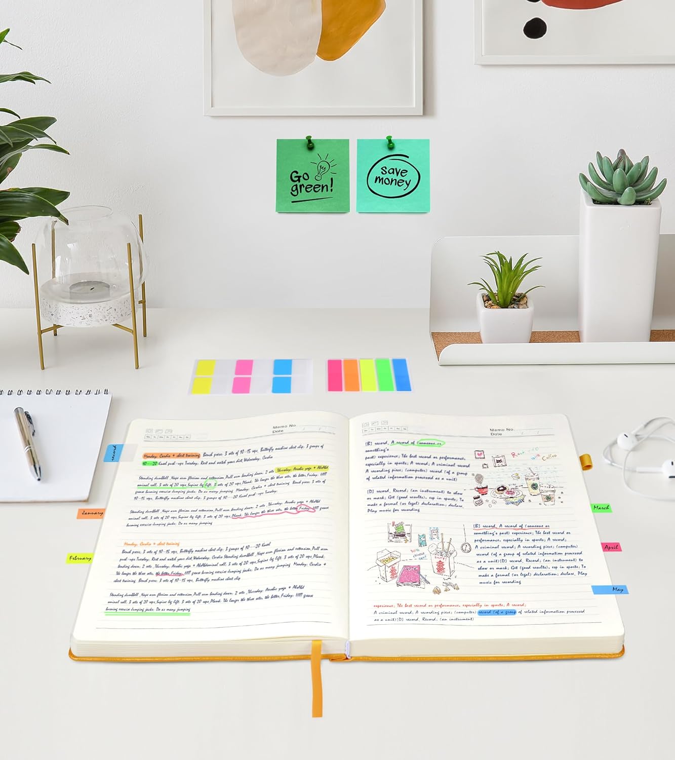 Lined Journal Notebook, 365 Pages B5 Journals for Writing College Ruled Notebook, Hardcover Leather Journal for Women Men, Daily Notebook for Work, Note Taking,100Gsm Thick Paper( 7.6'' X 10'' Yellow)