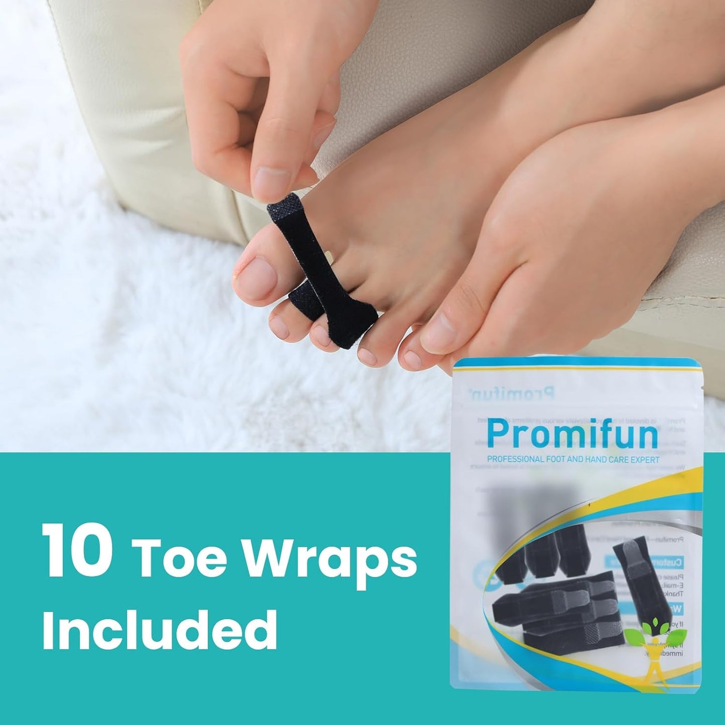 10 Pack Hammer Toe Corrector Toe Splint for Broken Toes,Brace Orthopedic Separator, Cushioned Bandages, Heal Wrap Toe Straighteners for Crooked Toes (Black 5L+5S)