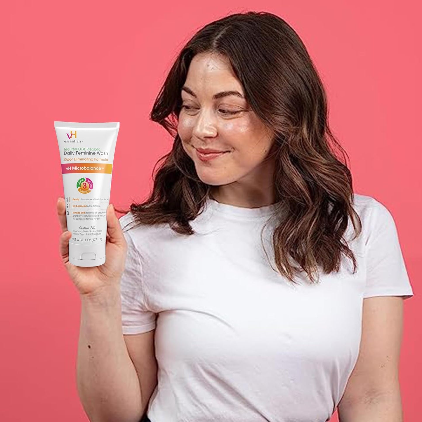 vH essentials, Ph Balanced Daily Feminine Wash, Tea Tree Oil & Prebiotic, 6, Fl Oz, (Pack Of 2) 54306 Clear