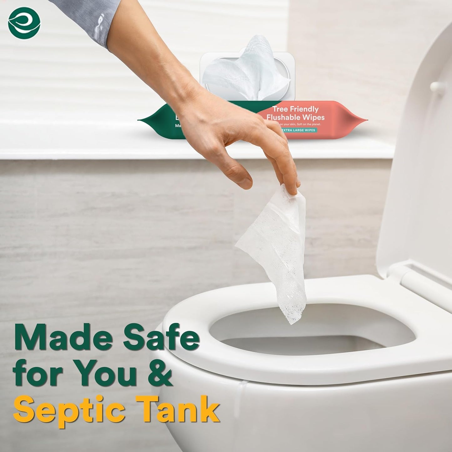 ECO SOUL Bamboo Flushable Wipes For Adult- Mint 384 Wipes |8 Pack of 48| Eco-Friendly Wipes| 99% Purified Water, Hypoallergenic, Soft Wipes, BPA & Paraben free