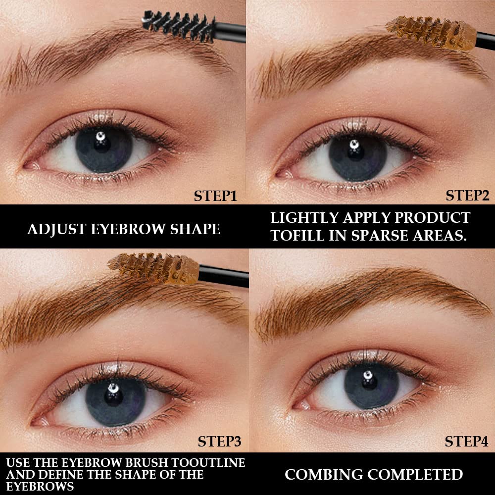 Kaely Thickening Brow Mascara,Tinted Eyebrow Gel Waterproof,Eyebrow Color Makeup,Brow Fast Sculpt,Vegan,Cruelty Free,maquillaje gel para cejas a prueba de agua,03 Auburn