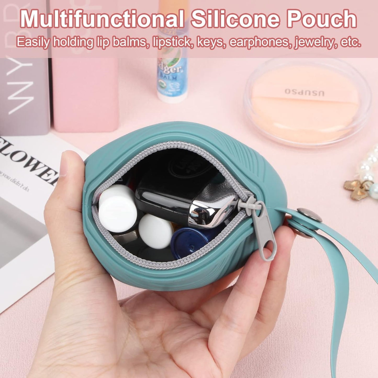 Desing Wish Menstrual Cups Case Storage Bag Travel Period Cup Carrying Pouch Washable Leak-proof Silicone Bag for Menstrual Cup, Tampons, Keys and Other Small Items (Light Green)