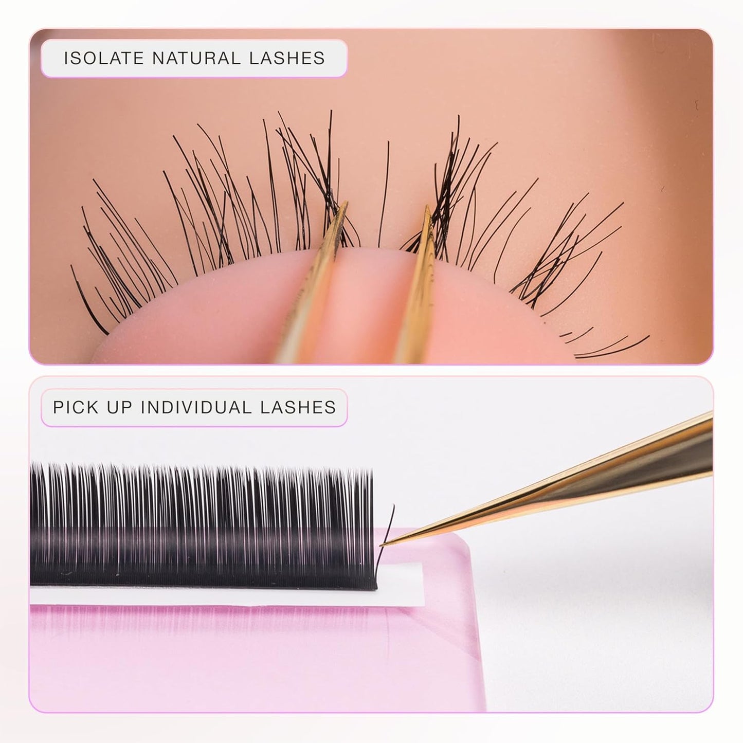 Curacoro Lash Tweezer - Professional & Precision Fiber Tip Grip Lash Tweezers for Eyelash Extensions, Multi Shapes & Purposes Tweezers for Volume, Isolation & Classic Lashes (Gold, La Classique)