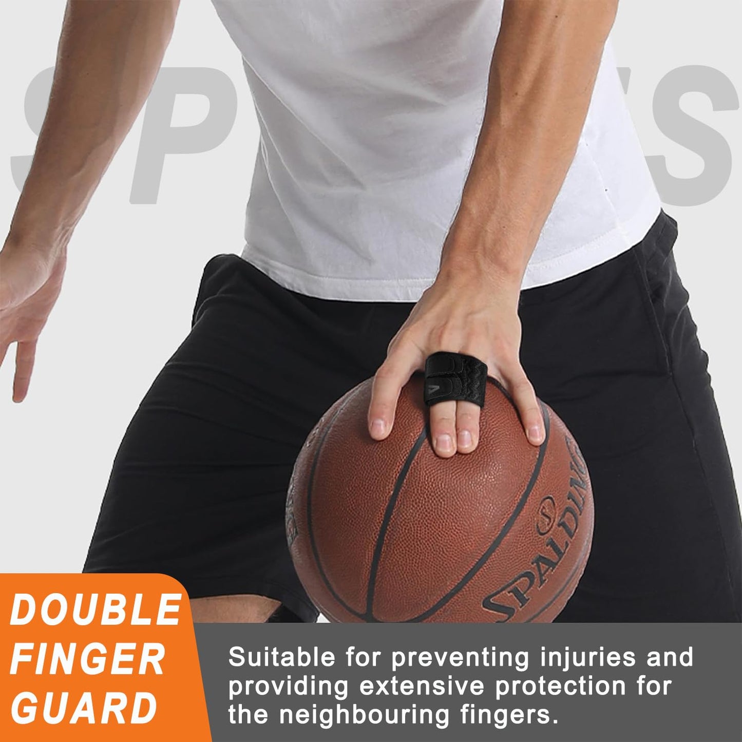 2PCS Finger Splints (No Metal Support) – Adjustable Neoprene Finger Straps/Wraps for Arthritis, Tendonitis & Athletic Stress Relief, Compression Tape for Sports (Basketball, Tennis, Volleyball, Badminton, Golf) – Double Finger Design, L