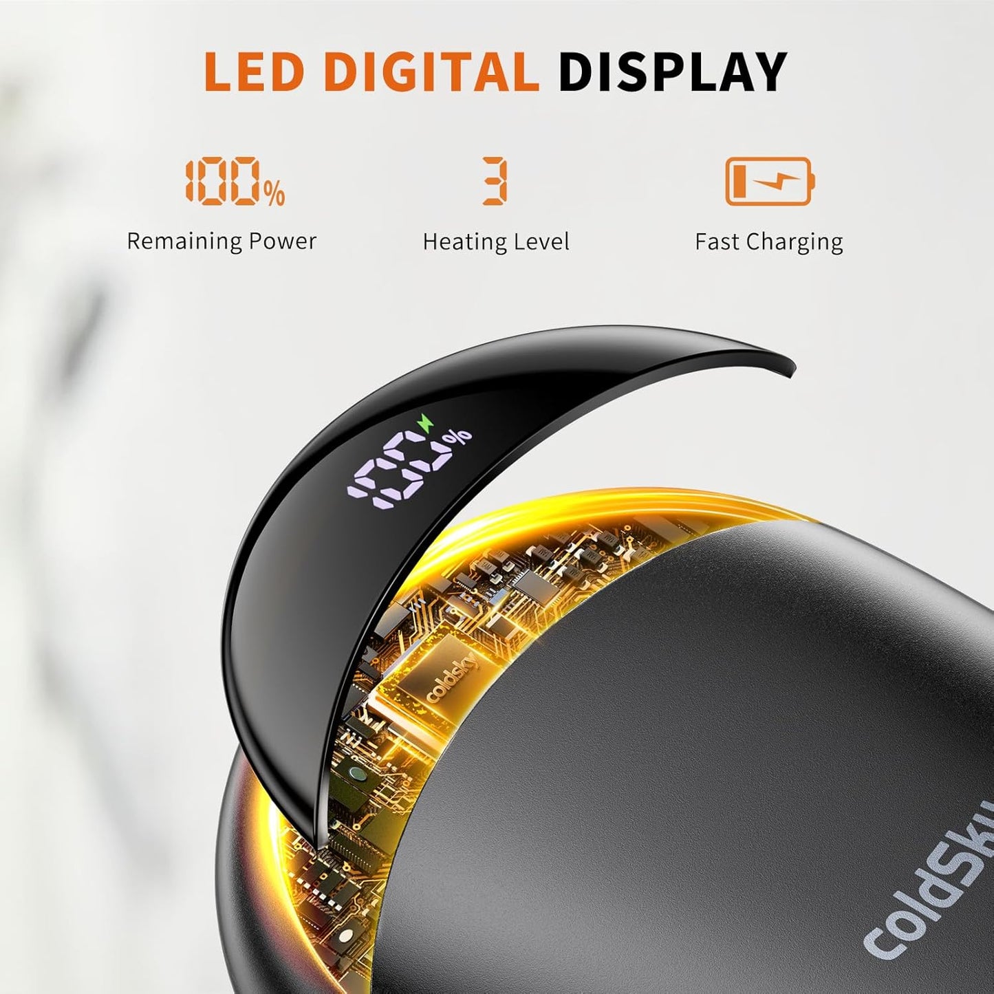 Hand Warmers Rechargeable 2 Pack Magnetic Electric Hand Warmer with Digital Display, Portable Pocket Hand Warmer, for Men Women, Outdoors, Games, Camping, Hunting