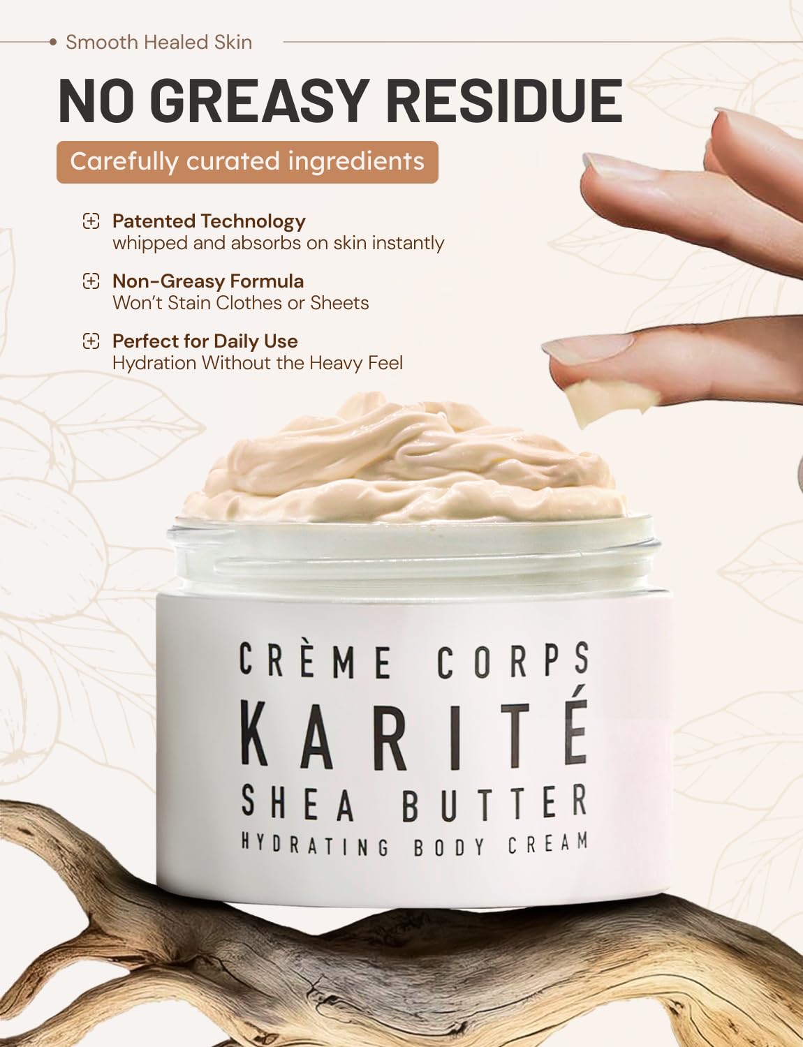 Karité Crème Corps Mini Shea Butter Body Cream | Hydrating Moisturizer for Dry & Sensitive Skin | Dermatologist-Formulated and Approved | Cruelty-free & Hypoallergenic for all Skin Types - 1.7fl oz