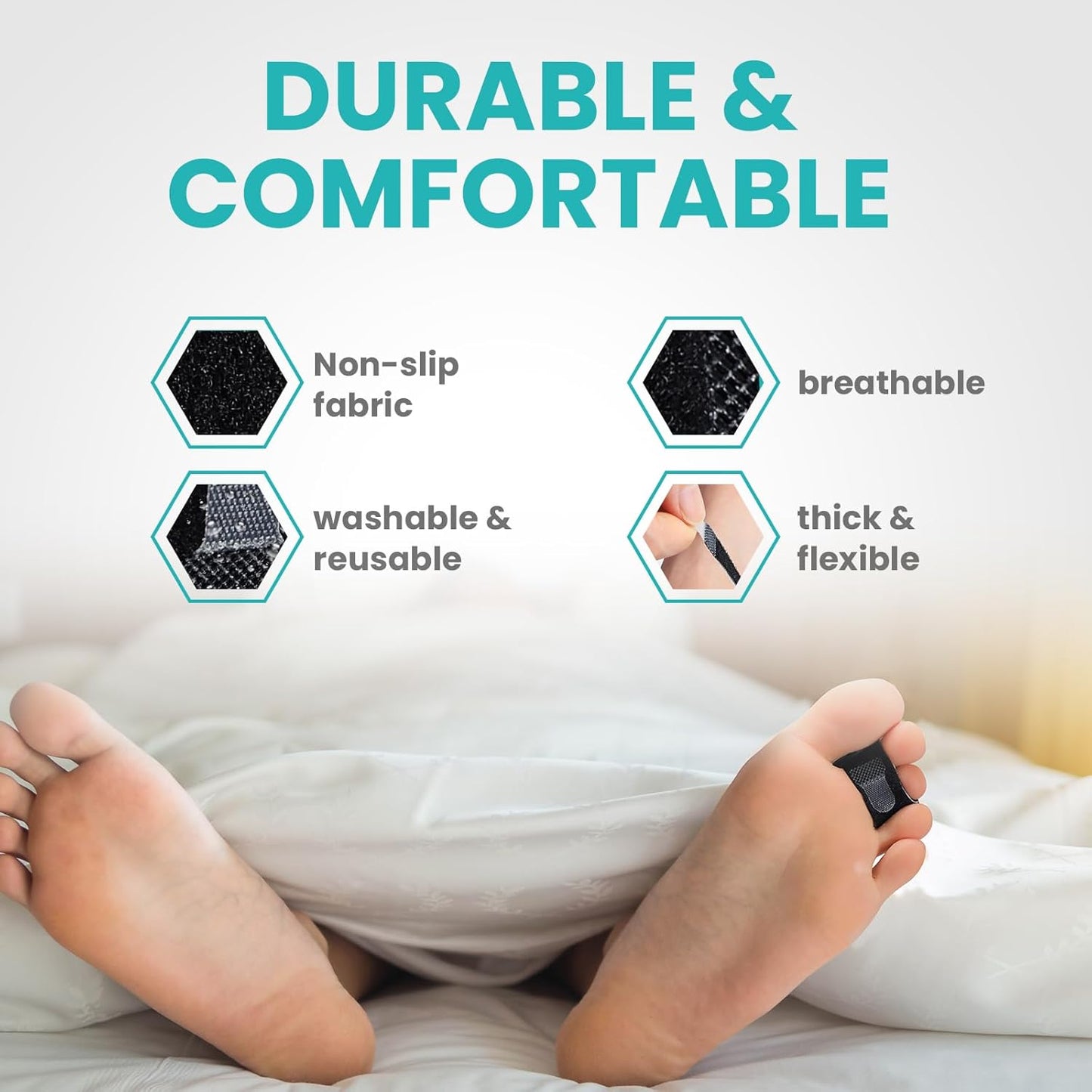 10 Pack Hammer Toe Corrector Toe Splint for Broken Toes,Brace Orthopedic Separator, Cushioned Bandages, Heal Wrap Toe Straighteners for Crooked Toes (Black 5L+5S)