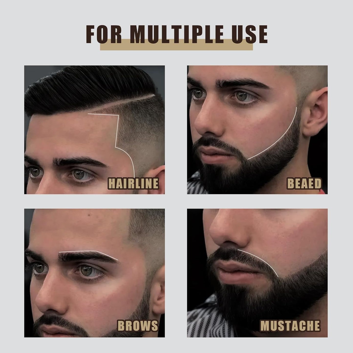 12Pcs Barber Pencil Set Magic Hairline Pencils for Lineup Beard Shaping Guide Pen with Sharpener Barber Chalk for Men Makeup Design White Black Dark Brown Light Brown