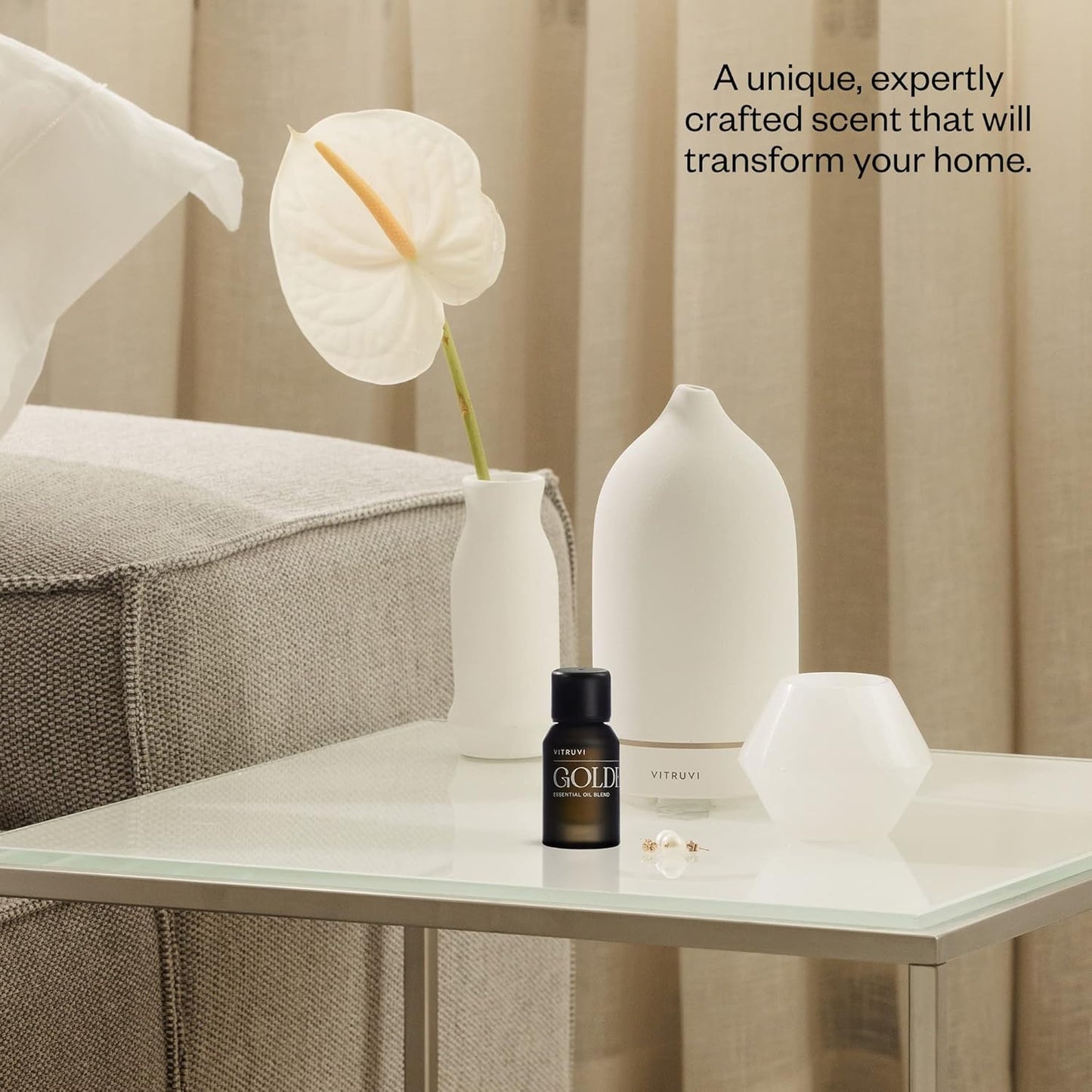 Vitruvi Golden Citrusy Essential Oil Blend with Grapefruit, Palmarosa, and Cinnamon Oil (0.5 Fl oz)