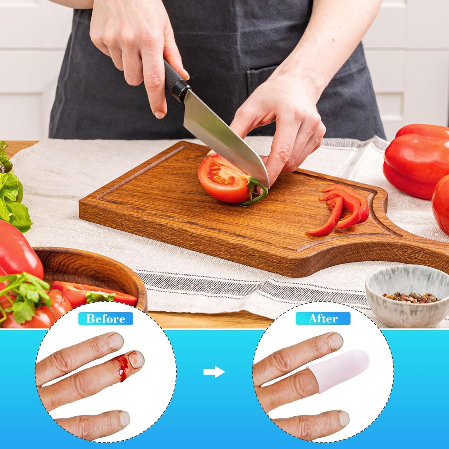 ANCIRS 10pcs Gel Finger Support Protector Caps Gloves, Gel Finger Cots/Covers, Silicone Fingertips for Hands Cracking, Eczema Skin, Trigger Finger Arthritis Pain Relief (Small, White)