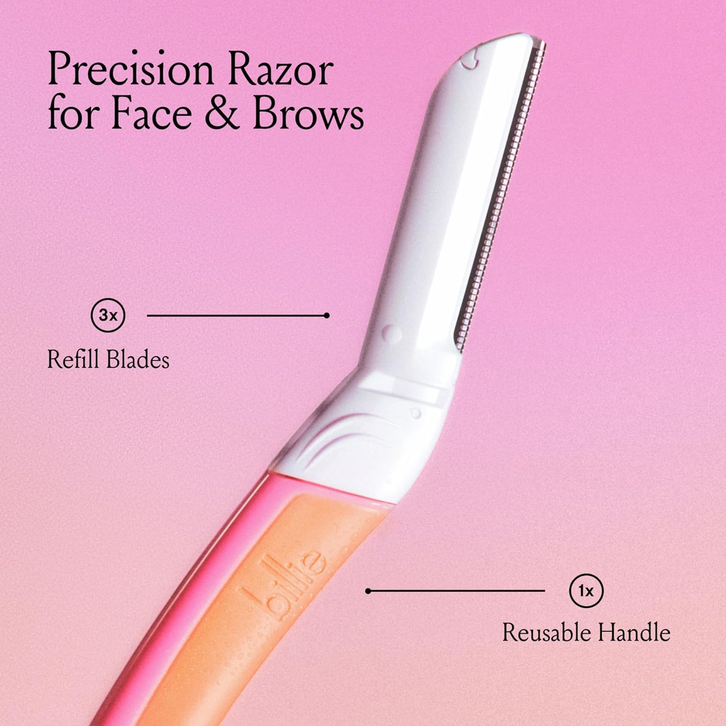 Billie - Dermaplane Refill Blades - Stainless Steel Blades with Safety Micro-guards - Nickel-free - Gently Exfoliates Skin - 3 count