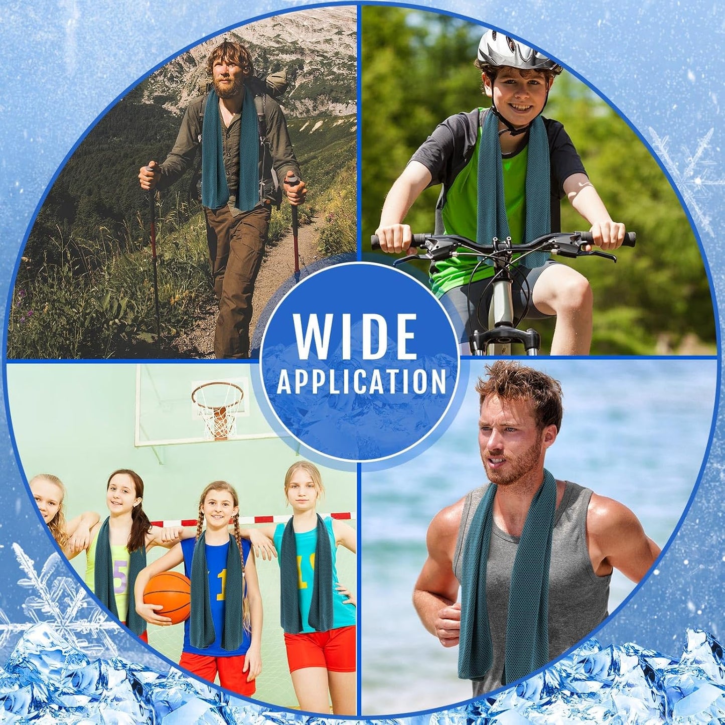 Hosuly 30 Pack Cooling Towels, 40"x12" Ice Breathable Soft Chilly Sweat Rag Microfiber Workout Rags for Gym Cooling Towels for Neck and Face for Yoga Golf Sport Running