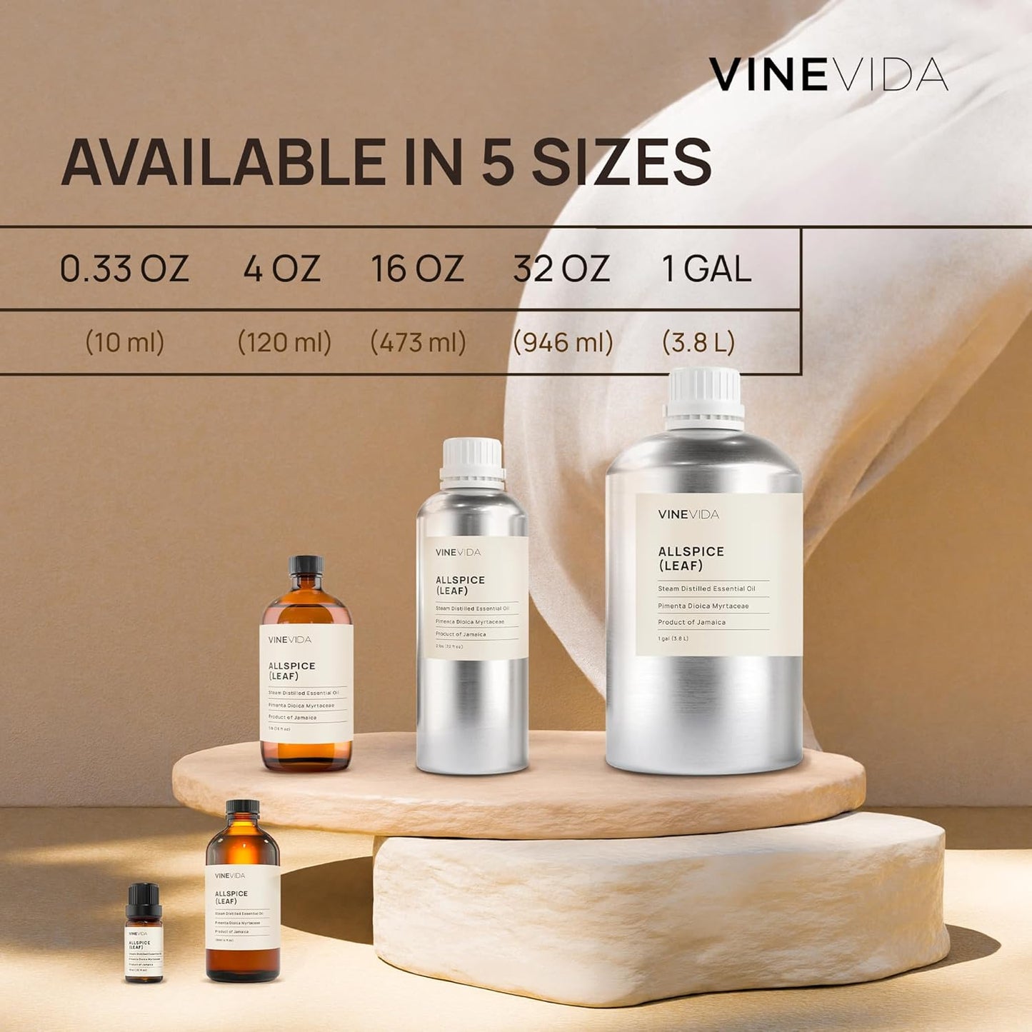 VINEVIDA Cinnamon Leaf Essential Oil 10 mL - Undiluted, Pure, Vegan, Reusable Glass Bottle with Euro Dropper