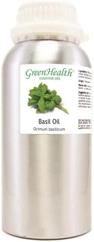 16 fl oz - Basil Essential Oil (100% Pure & Uncut), Aluminum Bottle - GreenHealth