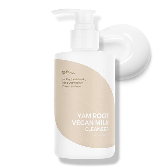 IsNtree Yam Root Vegan Milk Cleanser 220ml, 7.43 fl.oz | Korean Facial Cleanser for Sensitive Skin | Rich & Creamy Texture | Hydrating & Mild | Vegan & Cruelty-Free Skincare