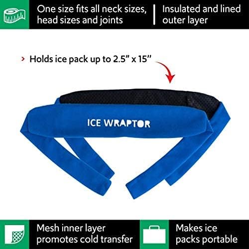 Ice Wraptor Bandana + Insert: Just Add Water. Keep Neck, Head, and Joints Cool. Portable Ice Therapy for Pain Relief.Adjustable Fit, Lightweight Comfortable- with 1 2.5"x15" Reusable Cryosheet Insert