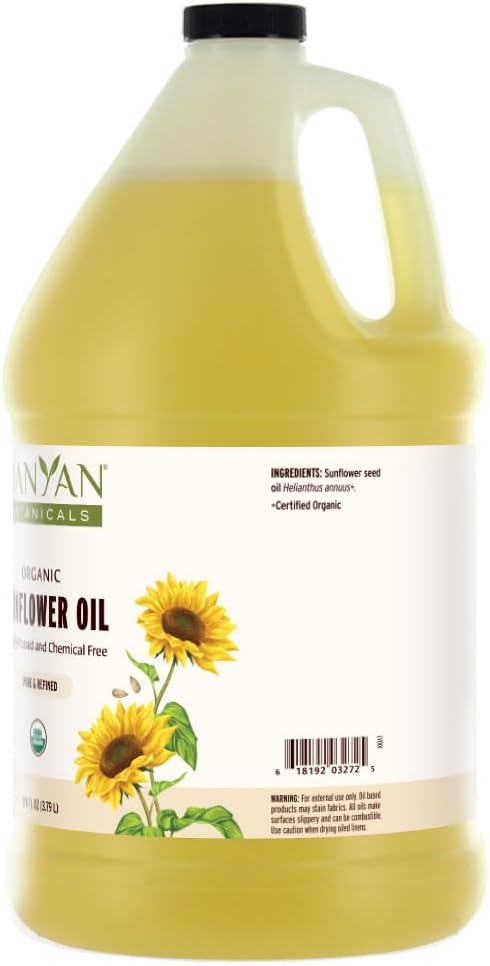 Banyan Botanicals Sunflower Oil – Pure & Organic Sunflower Seed Oil for Skin, Body, Hair & More – Multiple Sizes – 128 oz – Expeller Pressed Non GMO Chemical Free