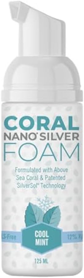 Coral Nano Silver Foaming Toothpaste, Natural Fluoride Free Toothpaste, SLS and Glycerin Free, Cool Mint, 4 Ounce