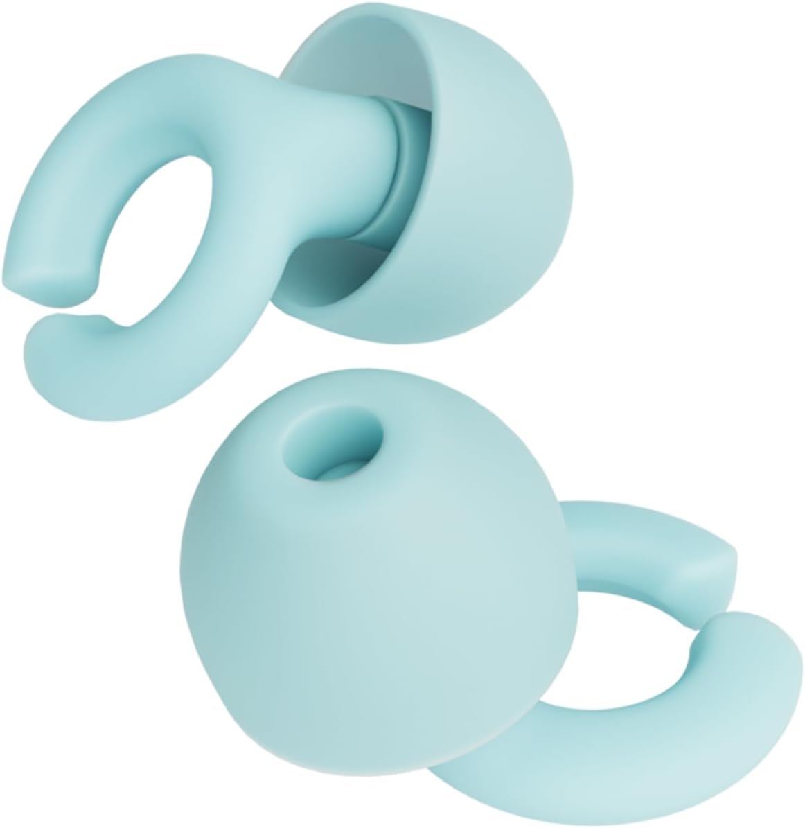 Hush Hoops Ear Plugs, Ultra-Soft Reusable Silicone Plugs with Horseshoe Shape for Comfort, Designed for Sleep and Sound Suppression, 17dB (NRR) Noise Reduction Rating, Teal, 1 Pair with Travel Case