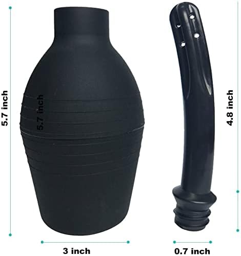 Abyclean Anal Douche Enema Bulb Kit with Lube Vaginal Douche Enema Cleaner for Women’s or Man’s Health (310ml Black)