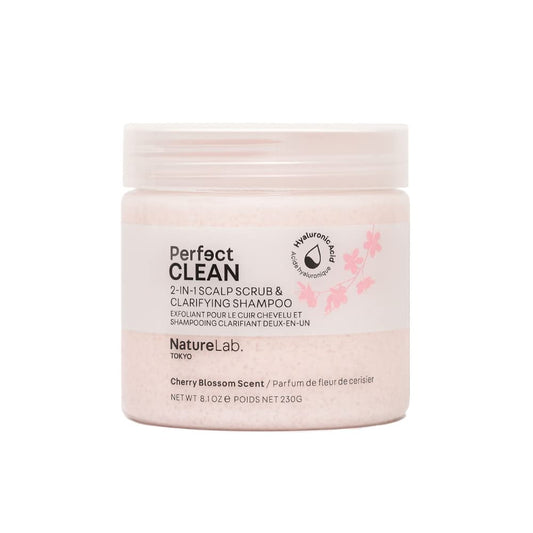 NatureLab.TOKYO Perfect Clean Scalp Scrub LIMITED EDITION Sakura Scent:2-in-1 Hair Treatment to Clarify and Remove Product Buildup for Immense Shine I Cherry Blossom Scent | 8.1 OZ
