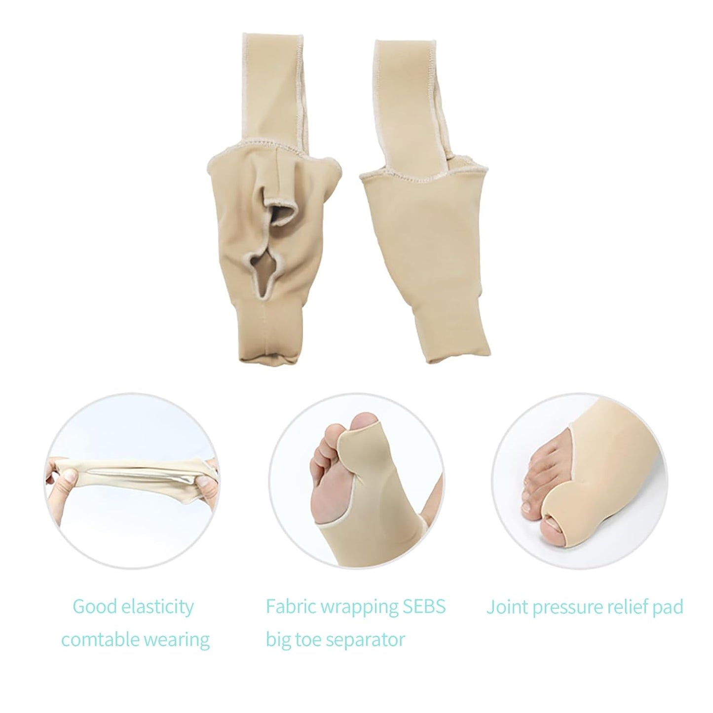 Bunion Relief Sleeves Bunion Pads Brace Cushions Toe Straightener with Silicone Gel Big Toe and Pinky Separator Spacer Hallux Valgus Relief Kit Pack (Large)