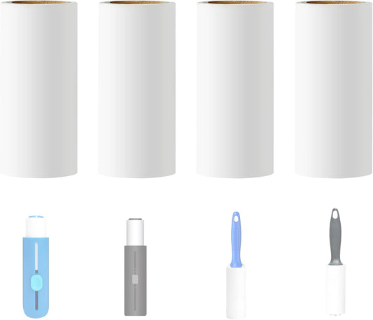 3 inch Mini Lint Roller Refills Compatible with Scotch Brite Mini Travel Lint Roller and PetLovers Evercare Mini Pet Hair Remover Sticky Roller Refill 4 Rolls 40 Sheets per Roll Total 160 Sheets
