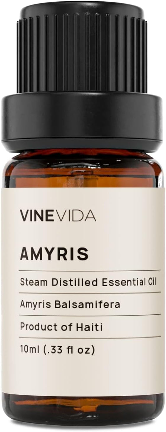 VINEVIDA Amyris Essential Oil - Undiluted, 10 mL - DIY Candle Scents, Safe for Skin