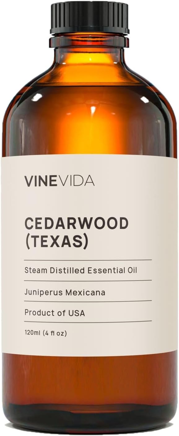 Vinevida Cedarwood (Texas) Essential Oil 4 oz - Undiluted - DIY Candle Scents & Bulk for Soap Making