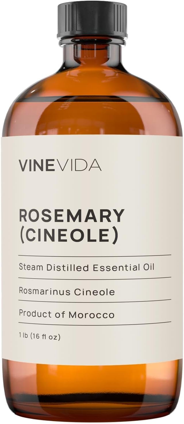 VINEVIDA Rosemary Essential Oil 16 oz - Undiluted Rosemary Oil - DIY Candle Scents - Bulk Essential Oil for Soap Making - Safe for Skin