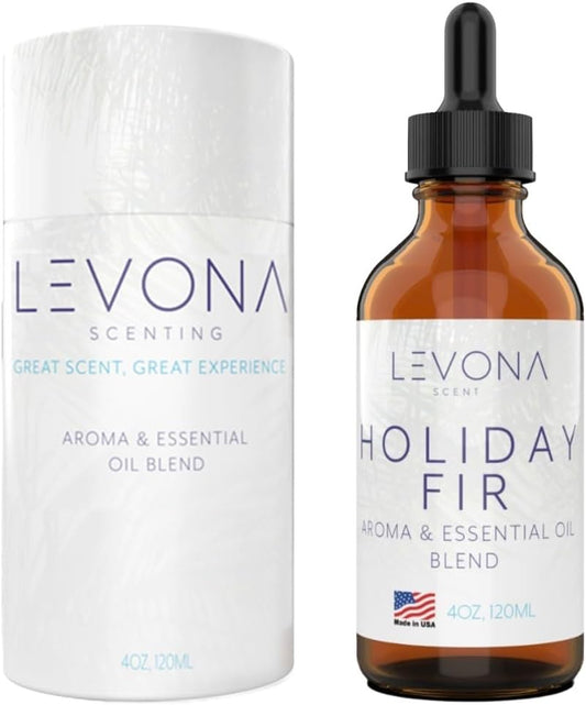 Levona Scent Christmas Essential Oils for Diffuser: Holiday Fir Essential Oil for Diffusers for Home - Essential Oils with Notes of Sandalwood & Amber Oil - Winter Fir and Balsam Fragrance - 120Ml